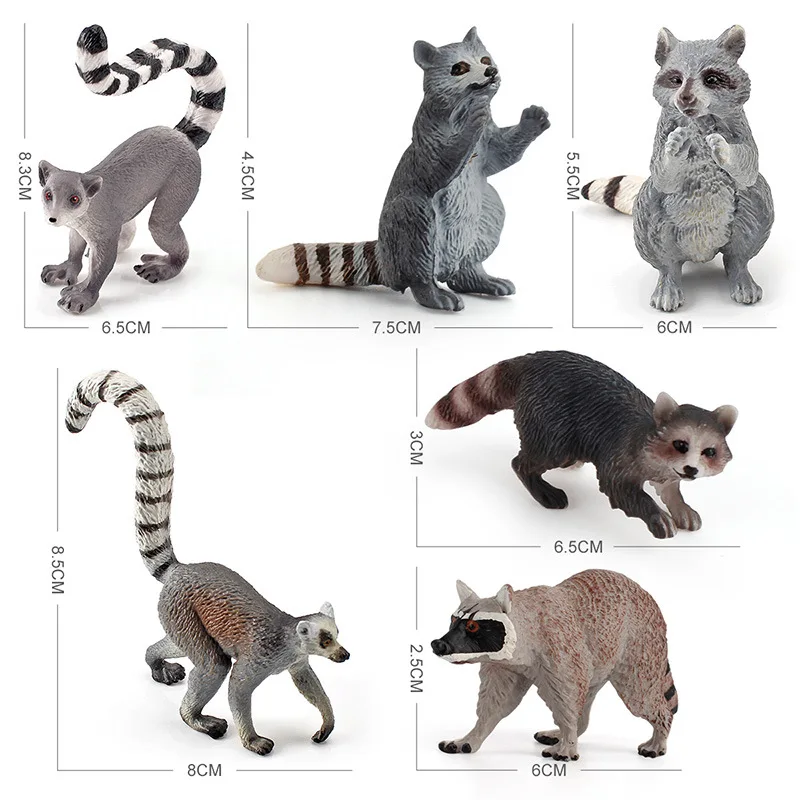 Simulation Animal Raccoon Educational Cognitive Model Micro Ornaments Plastic Decoration Gift A0083