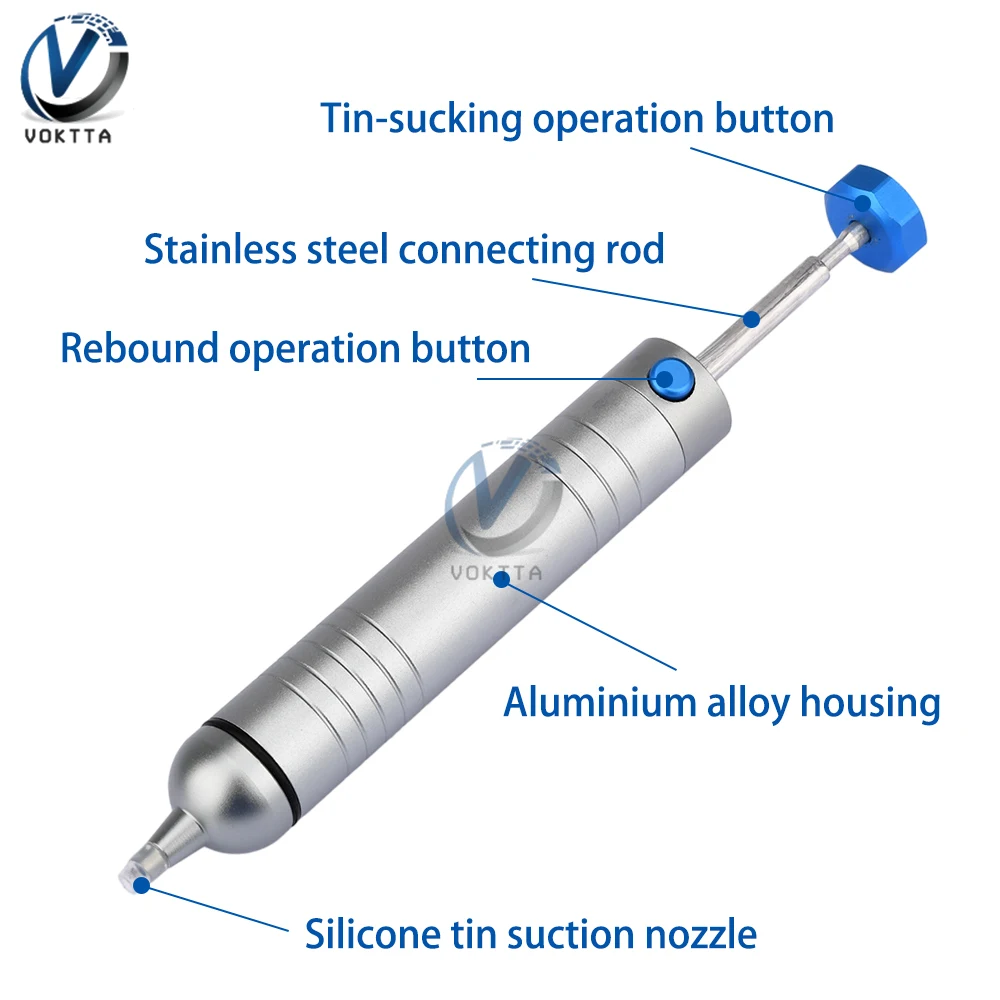 Portable Solder Sucker Manual Vacuum Solder Suction Pump Powerful Suction Tin Removal Vacuum Desoldering Welding Repair Tools