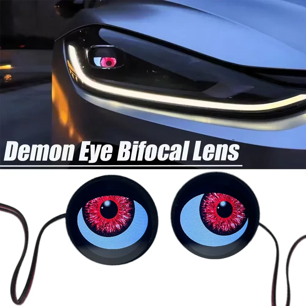 21 Modes Car LED Devil Eyes Demon Evil Eye Lenses 12V For Car WIFI Control Eyes Retrofit Kits Fitting Car Light Accessories