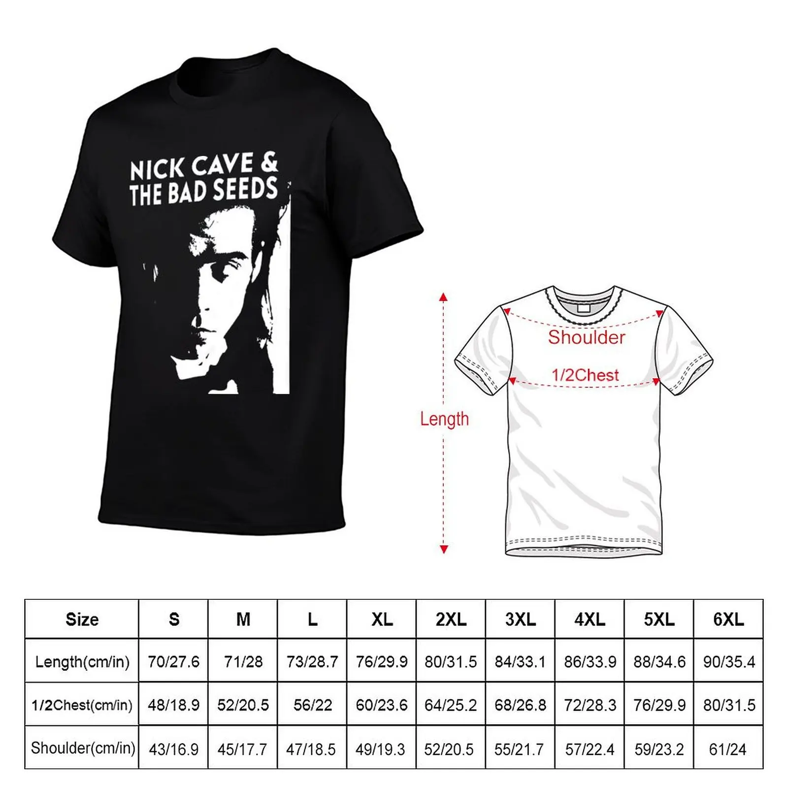 Nick Cave And The Bad Seeds Retro Vintage Concert Tour T-Shirt t shirt man luxury anime t shirts oversize T-Shirt