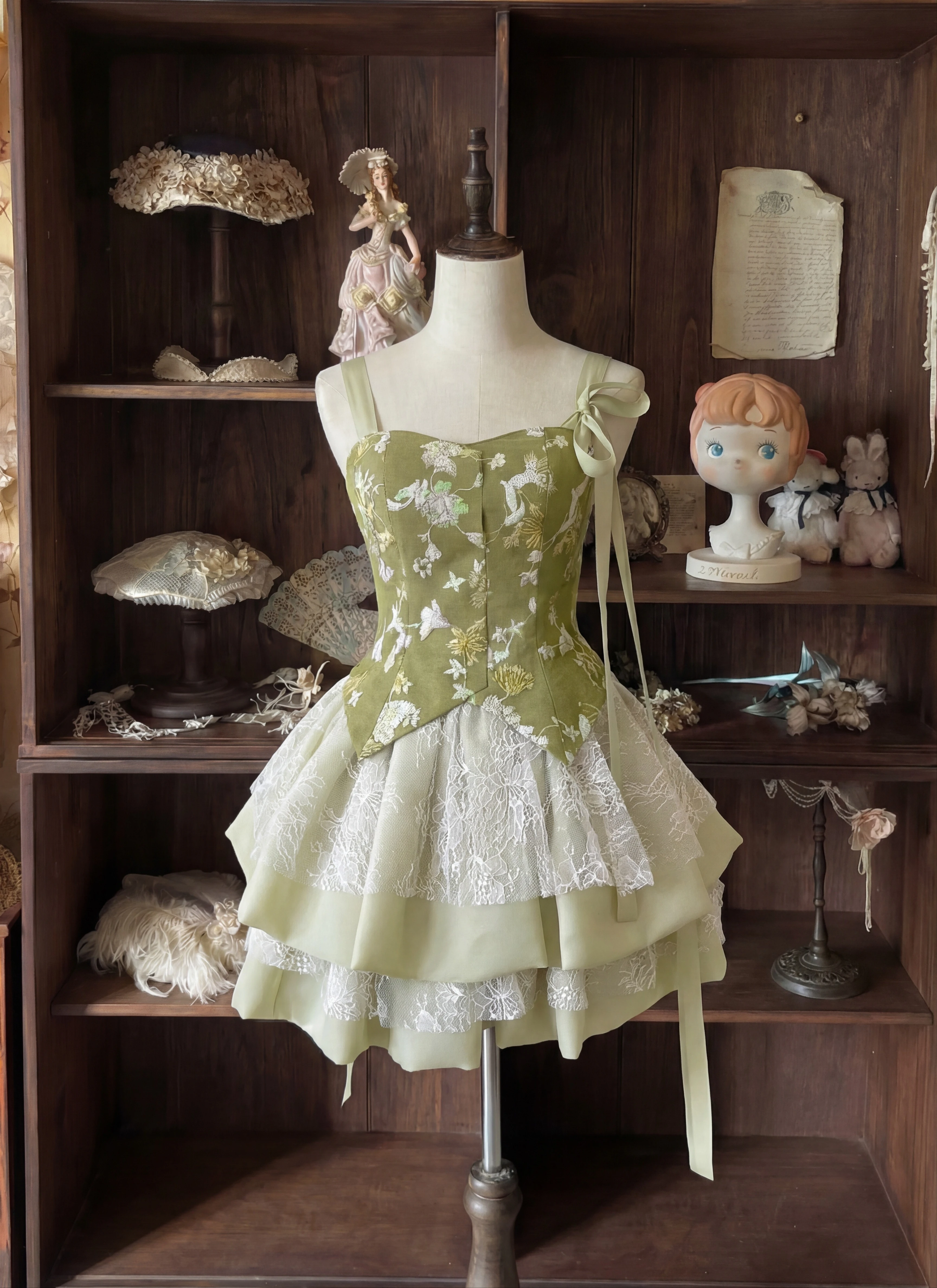 Minivestido de verano estilo Mori Girl japonés para mujer, vestido de princesa elegante con tirantes finos y espalda descubierta, vestido de fiesta Vintage Lolita
