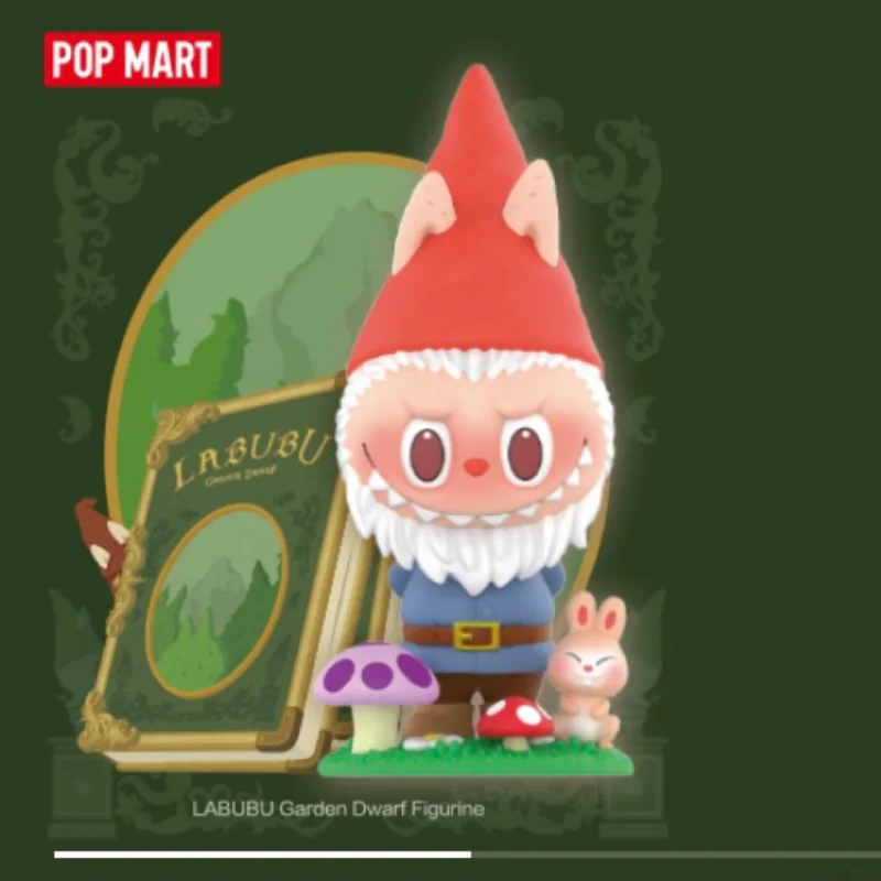 POPMART Labubu ガーデンドワーフ Pvc アクションフィギュアかわいい装飾品 100% ホームデスクトップ装飾コレクションモデル人形おもちゃクリスマスギフト