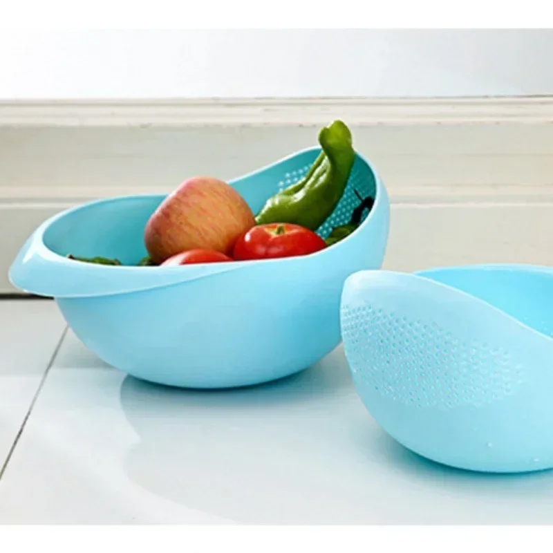 Rice Sieve Plastic Colander Rice Drain Basket Bowl Food Beans Sieve Fruit Washing Strainer Sink Drain Kitchen Small Tools