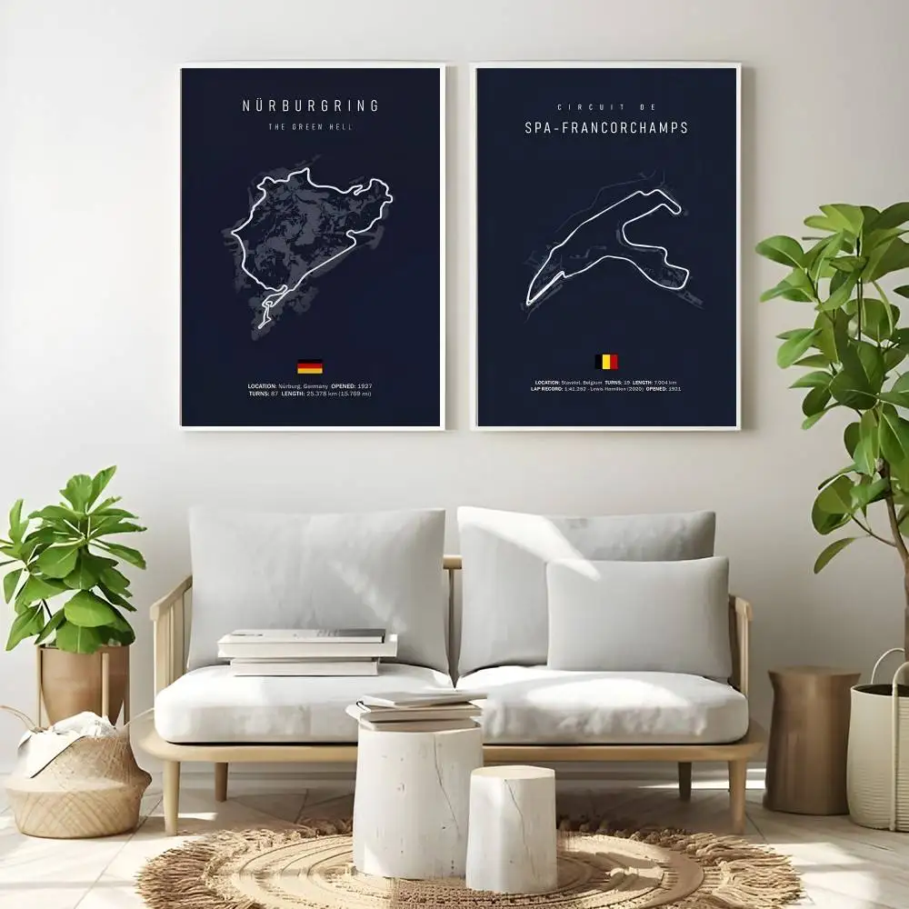 الفورمولا 1 إيمولا موناكو الدائرة F1 ملصق ذاتي اللصق فني مقاوم للماء ورقة ملصق مقهى بار غرفة جدار ديكور #3