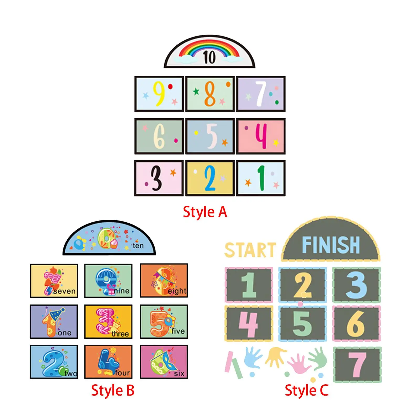 

Hopscotch Stickers, Puzzle Games for Kids Lattice Floor Sticker Wear Resistant