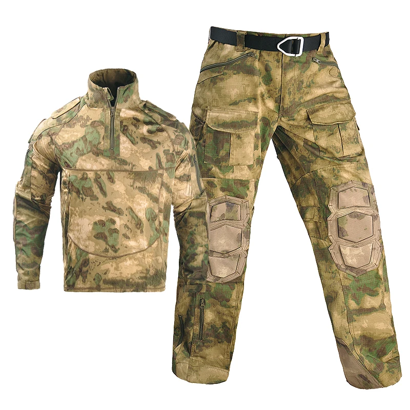 Combat Uniform Tactical Shirts Cargo Pants Men Clothing Wear-resistant Camo Hunting Clothes Working Paintball Training Set