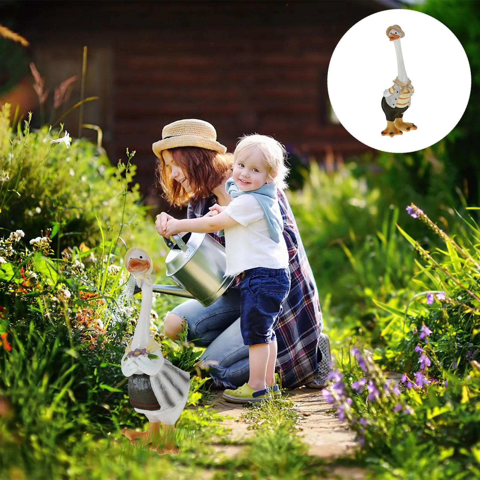 

Household Simulated Duck Ornament Lovers Fairy Garden Resin Gnomes Ornaments Figurine