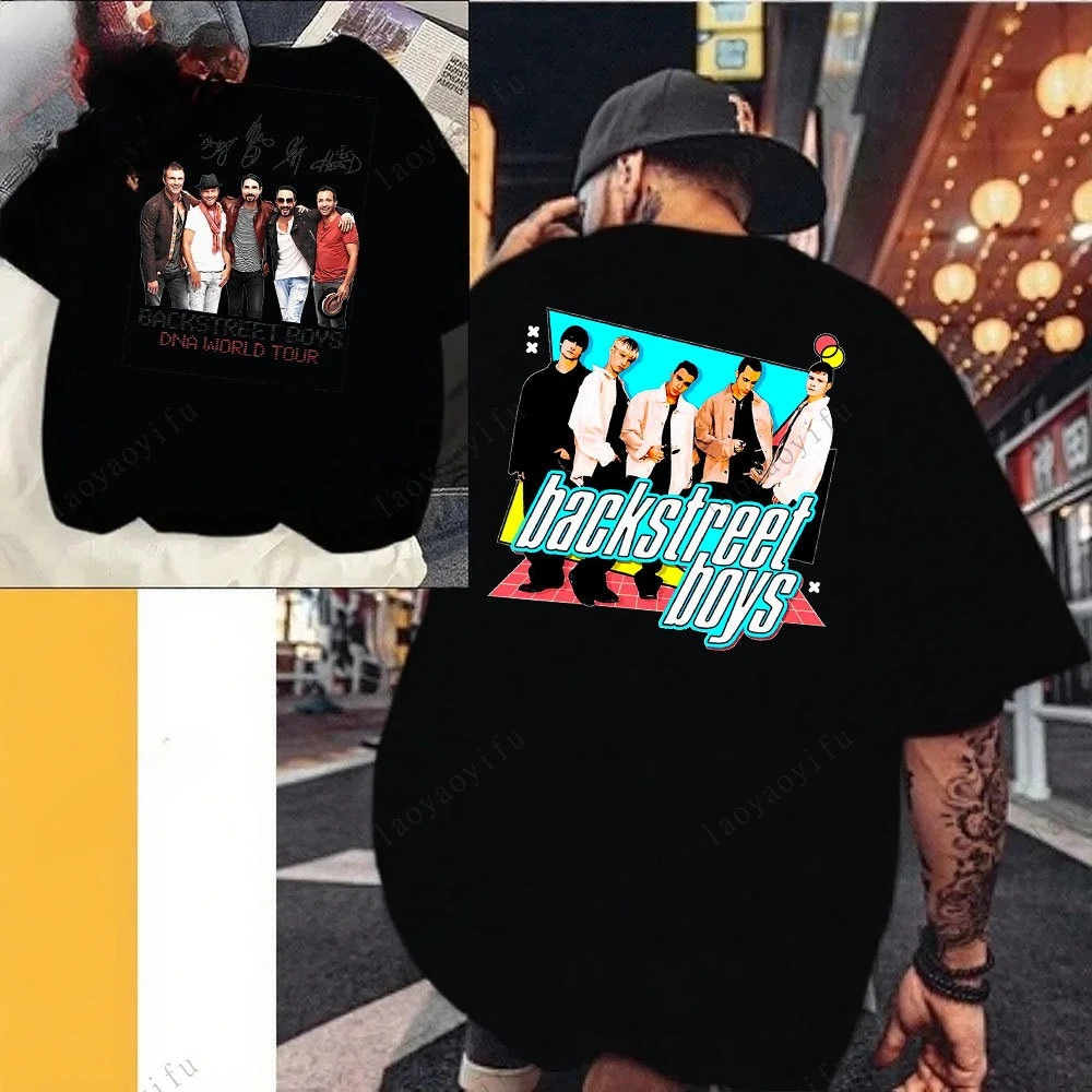 2026 New Unisex Plus Size Black Backstreet Boys Vintage Graphic T Shirt 90s Pop Boy Band Las Vegas Sphere Tour Fan Gift BW8U
