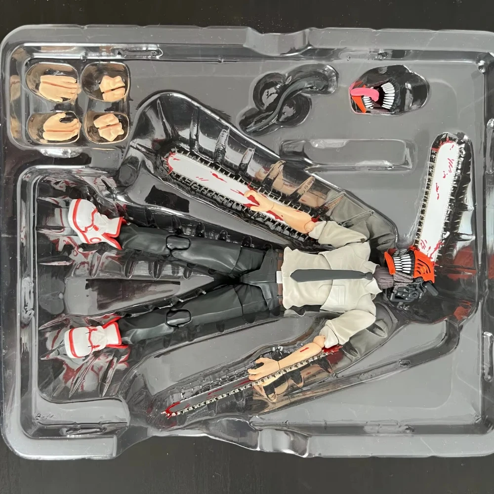 بانداي 15 سنتيمتر أنيمي بالمنشار رجل الشكل الدائمة SHF عمل الشكل استبدال الوجه اليد لعبة مجسمة دمية جمع هدية الدمى البلاستيكية