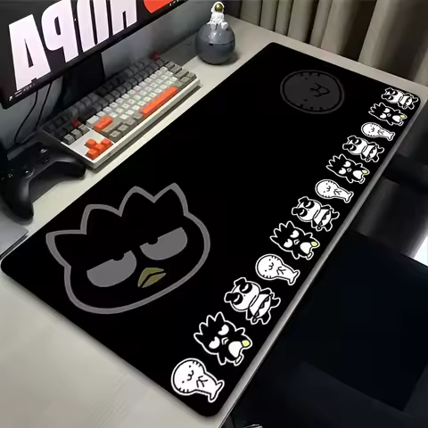 Kawaii Black Penguin Mouse Pad PC Anime Bad Badtz Maru Keyboard Rug Laptop Sanrio Gaming Accessories Mousepad XXL Soft Desk Mat