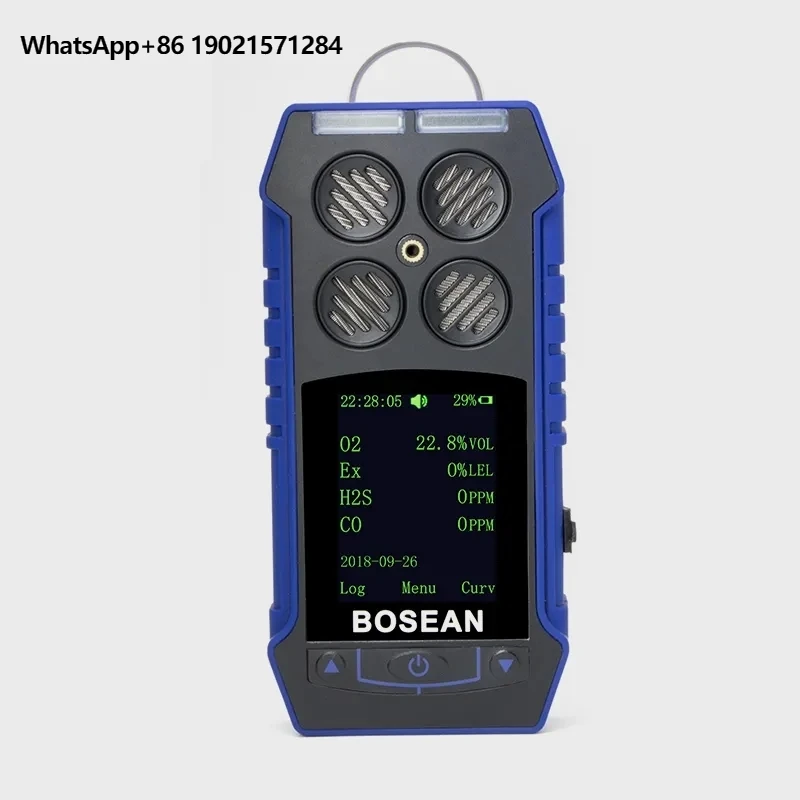 HEDAO 4 in 1 Gas Detector Tester Portable Air Quality Gas Detector for Temperature, Time, O2, EX, CO