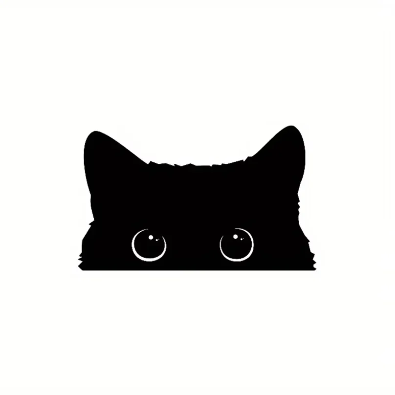 Vinyl Car Sticker Accessory - Waterproof Styling Cover for Car Decoration - Adorable Poor Cat Design with Big Eyes for Car
