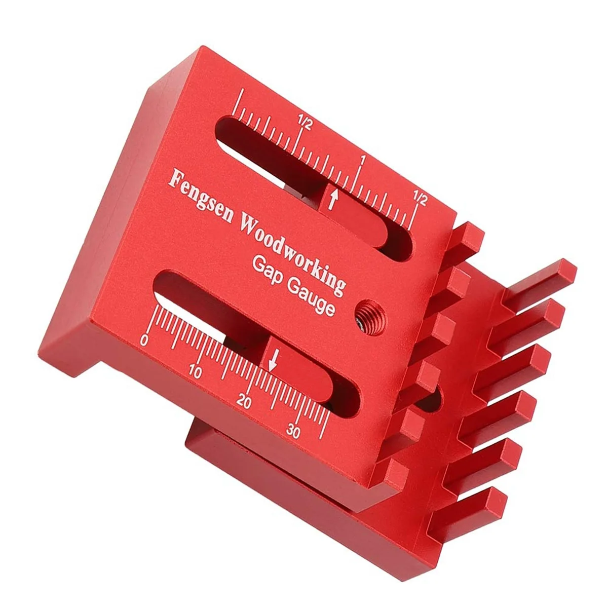

QA06R Woodworking Gaps Gauge,Depth Measuring Sawtooth Ruler,Mini Aluminum Alloy Saw Slot Adjuster,Line Ruler Marking Gauge