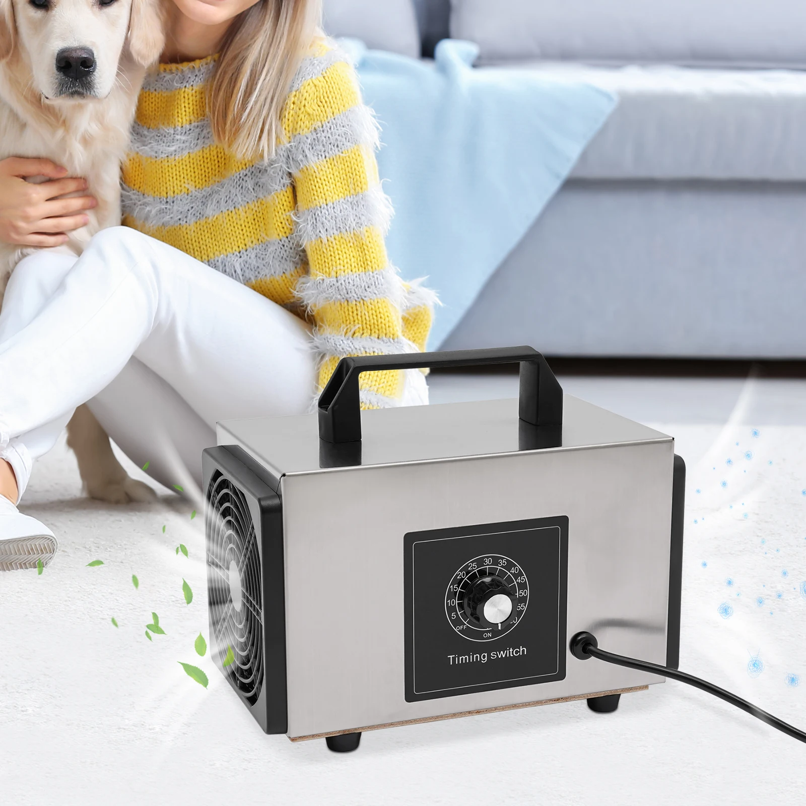 

Озонатор 10 г/ч для удаления запахов, очиститель воздуха, 120 Вт, 110 В, с таймером 0-60 мин для дома и подвала