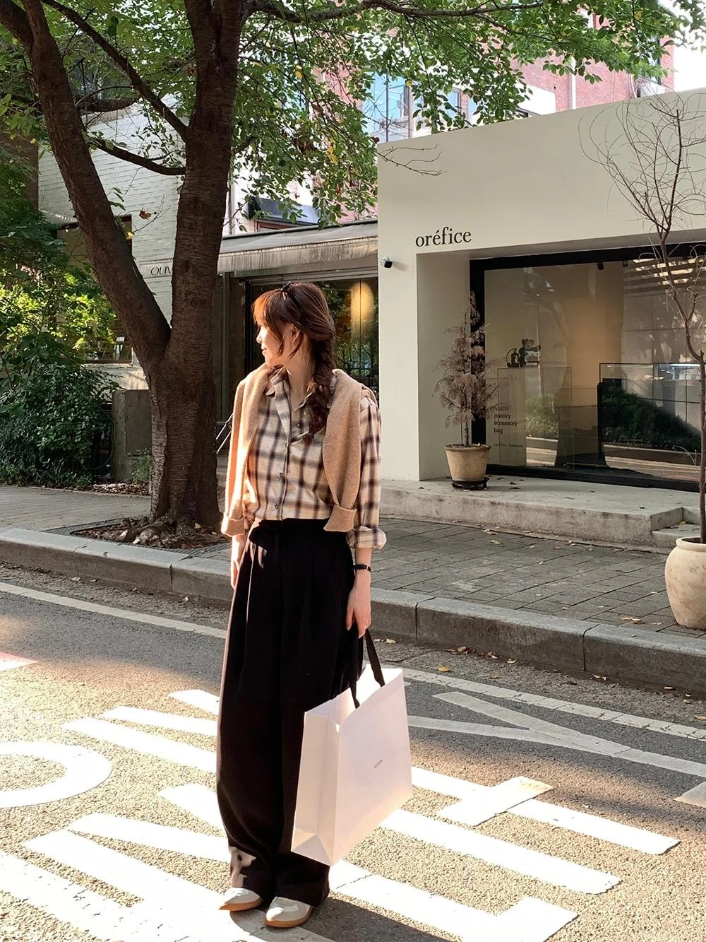 ハイウエストストレートレッグブラックパンツ LE LALIN 秋冬バージョンスムーズスリミングカジュアルパンツ女性用