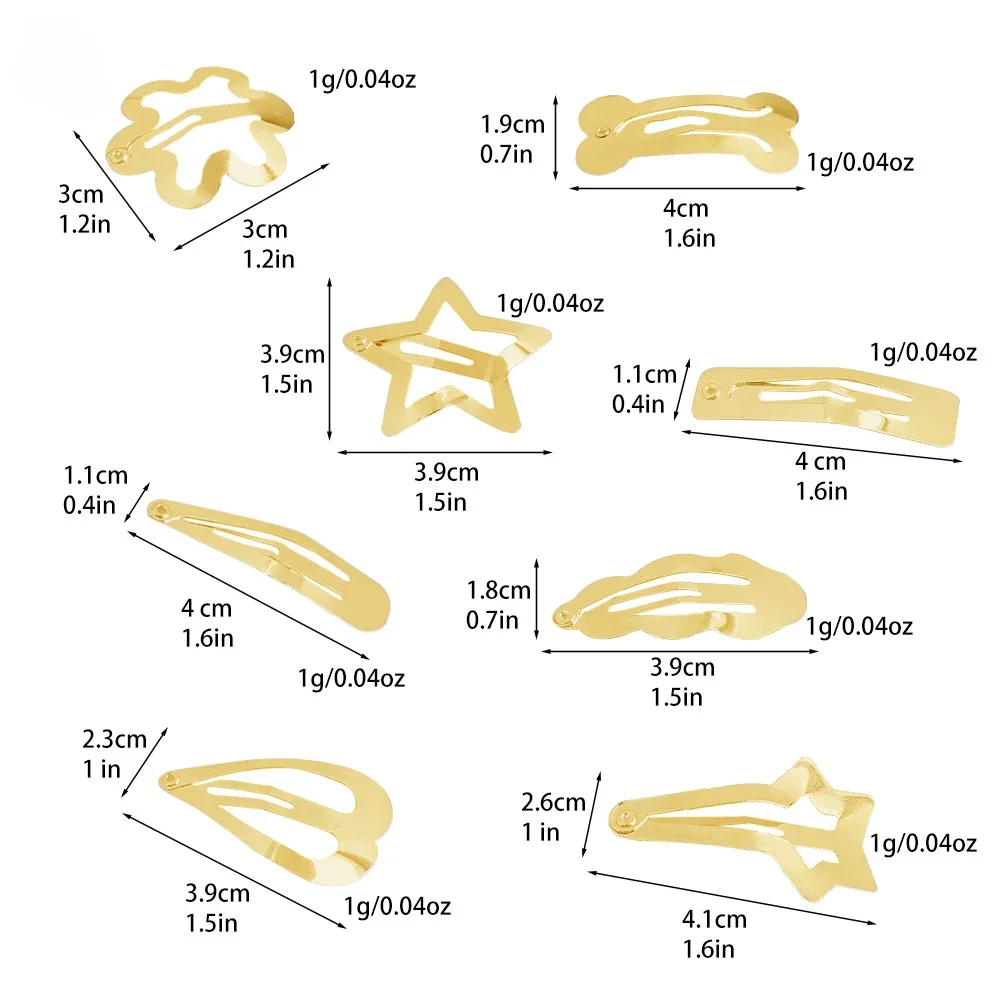 3 قطعة/الحقيبة الفضة الذهب ستار Y2K المعادن حافة معدنية كليب النساء الفتيات مقاطع الشعر مشبك خاطف المشابك الشعر مجوهرات بنس للشعر غطاء الرأس #4
