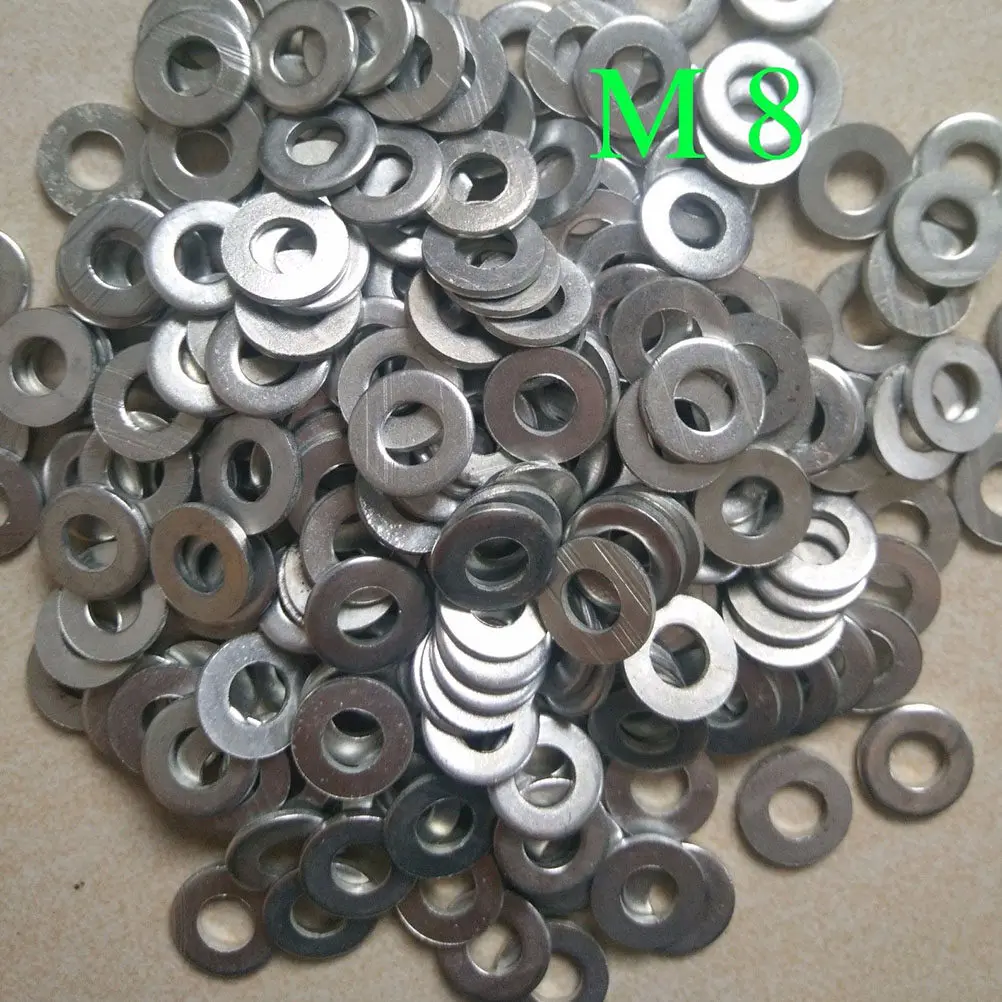 100Pcs Stainless Steel M8 Metric Flat Washers Anti-Rust Corrosion Resistant for Screw Repair Construction Chemical Industry