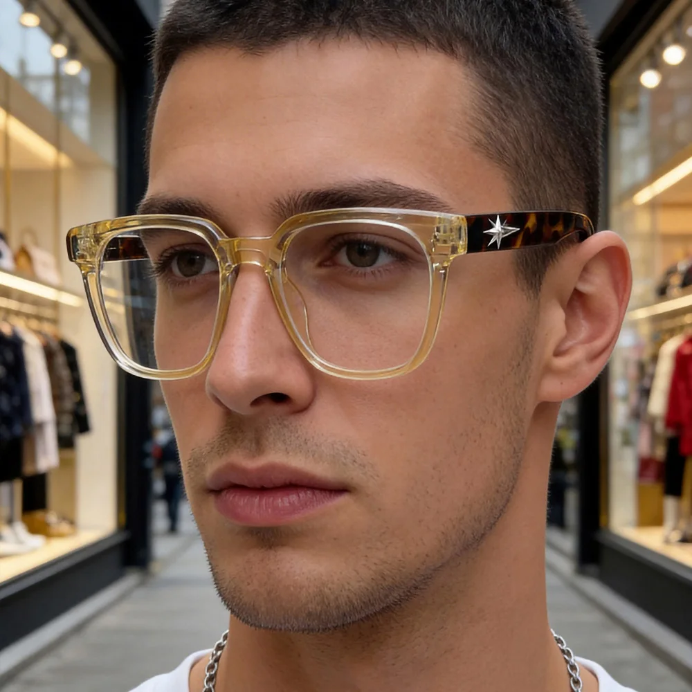 Neue Retro Anti-Blaulicht-Brillengestelle für Herren, TR90 Eckige Brillenfassungen, Modische Damen-Computer-Lesebrillen, Optische Brillengestelle