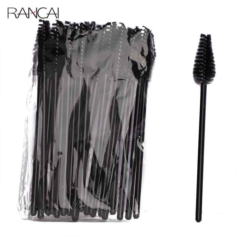 RANCAI Einweg Wimpern Augenbraue Pinsel Kamm 25 Pcs Wimpern Verlängerung Mascara Zauberstäbe Make-Up Professional Make Up Schönheit Werkzeug