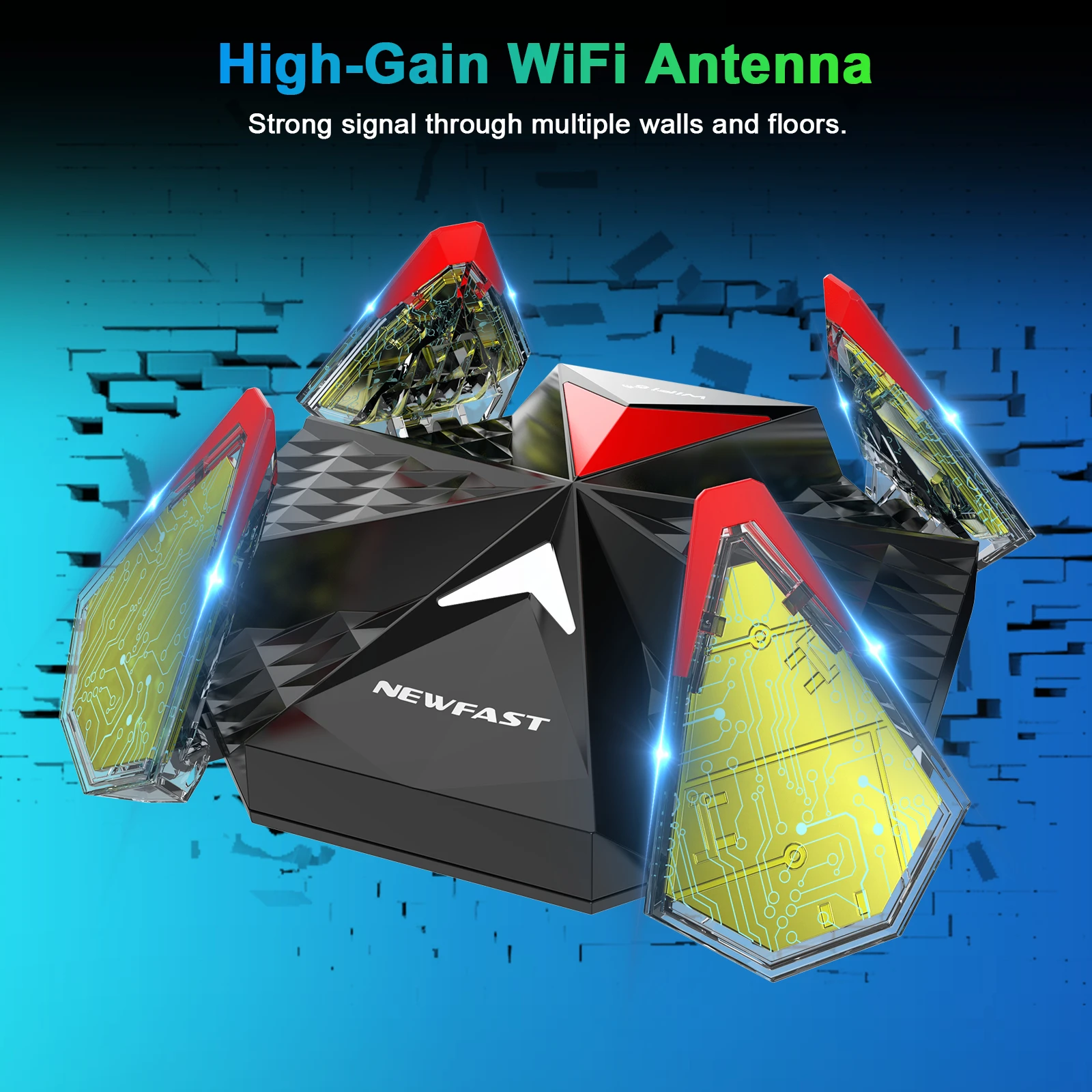 NEWFAST 5400Mbps Adapter WiFi6 2.4G/5.8G/6Ghz Gigabitowa karta sieciowa USB do gier Odbiornik anteny Wi-Fi do komputera Win10/11 NF-U357