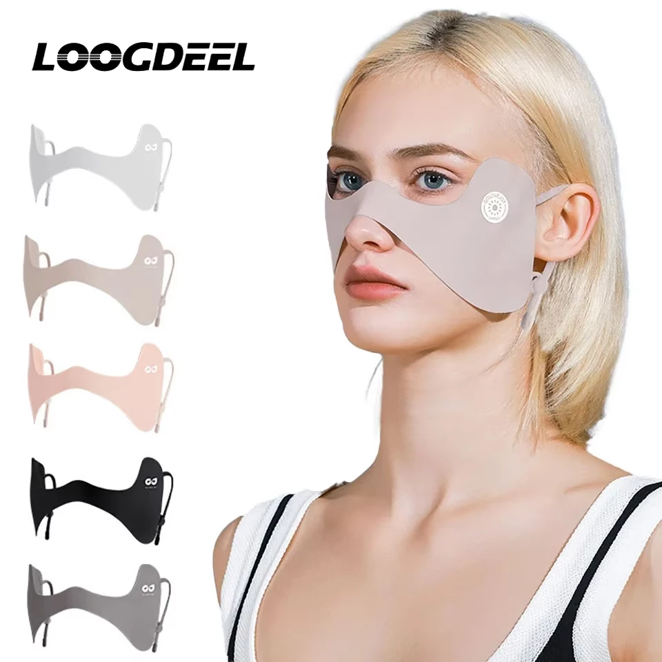 LOOGDEEL 1 Stück Sommer Atmungsaktive Elastische Eisseide Maske Augenschutzmaske Outdoor-Sport UV-Schutz Augenklappe Sonnenschutz