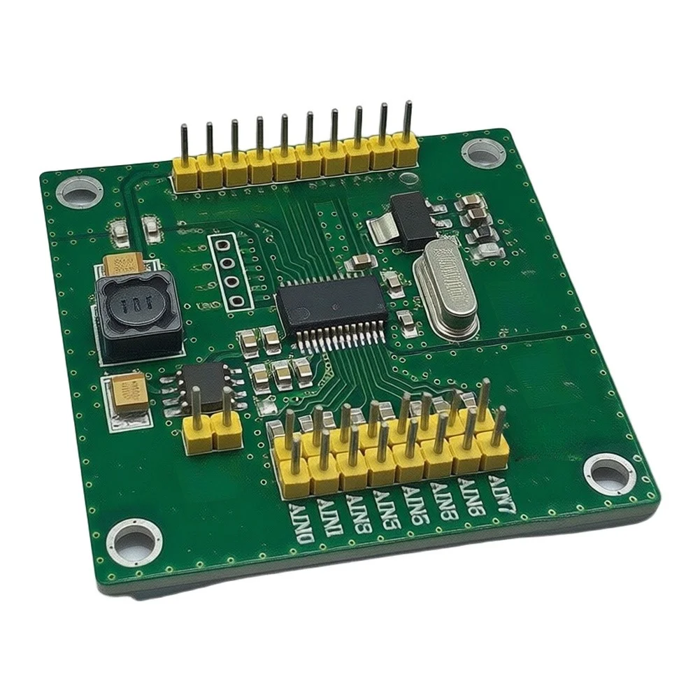 ADS1256 24-Bit 8-Channel For ADC Expansion Board for Raspberry Pi Featuring Onboard Detection Circuit and Green PCB Construction