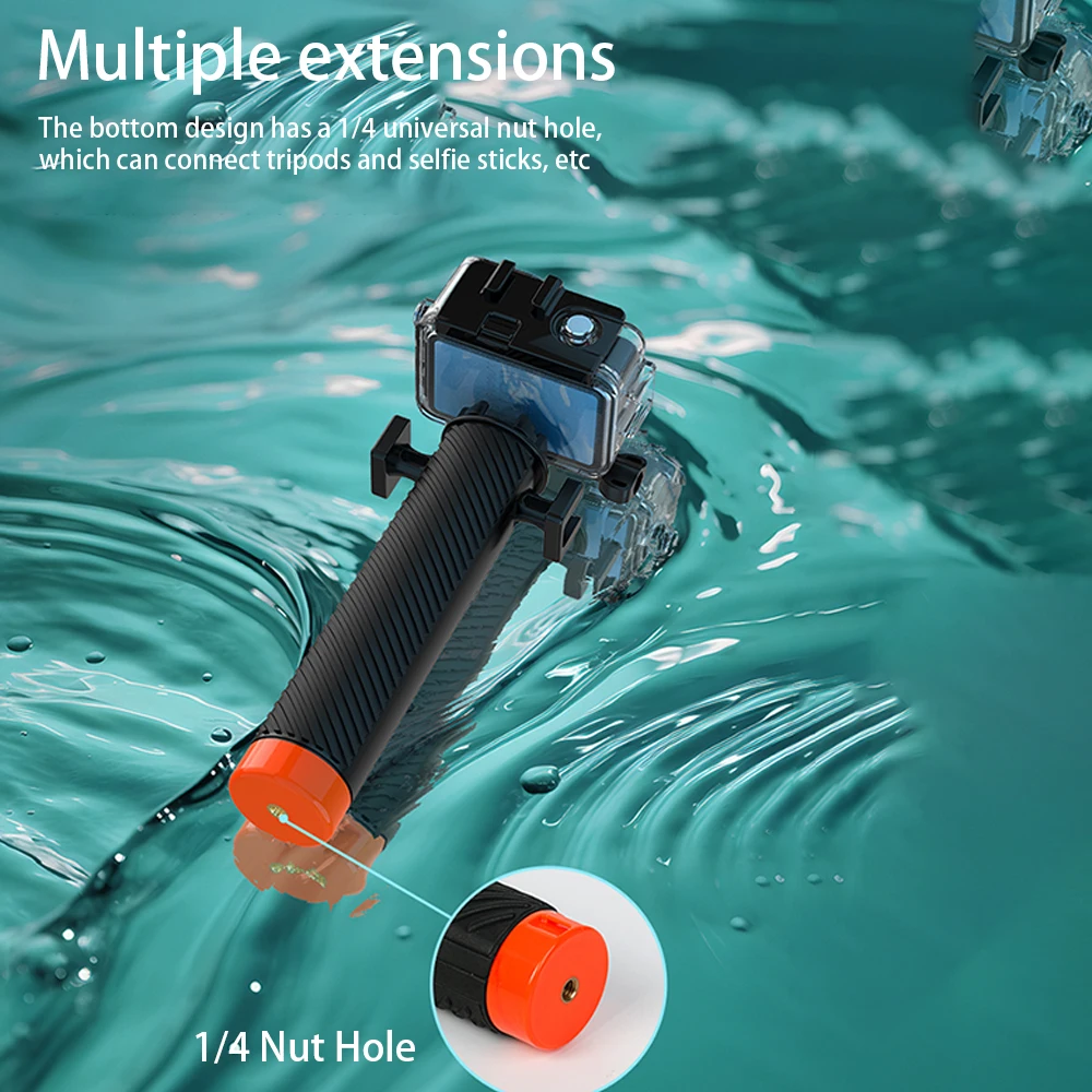 Applicable to GoPro12/11/10/9/8 sports camera buoyancy rod DJI Action4/360acepro rod diving selfie rod diving anti loss handle