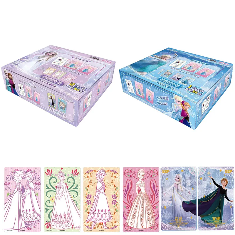 

2023 New Disney Card Frozen Card Sticker Colorful Sticker Card Aisha Anna Cartoon Sticker Girl Collection Card