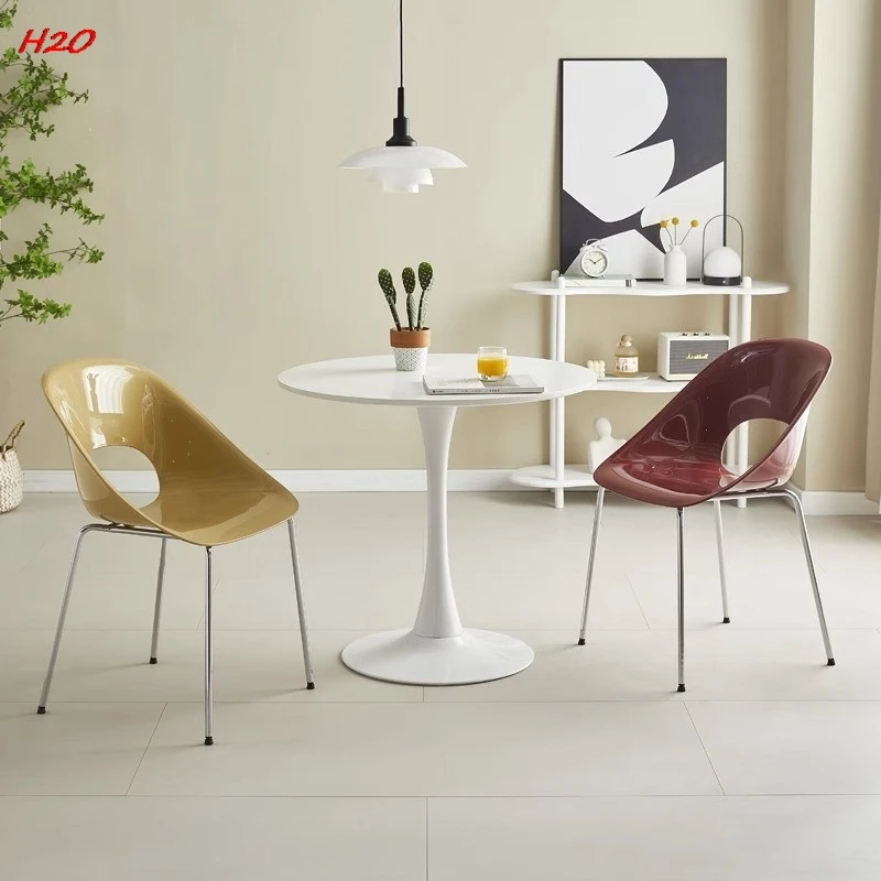 H2O Cream Style Dining Chair Home Makeup Chair Modern Simple Net Red Coffee Milk Tea Shop Back Chair Negotiation Chair Hot New