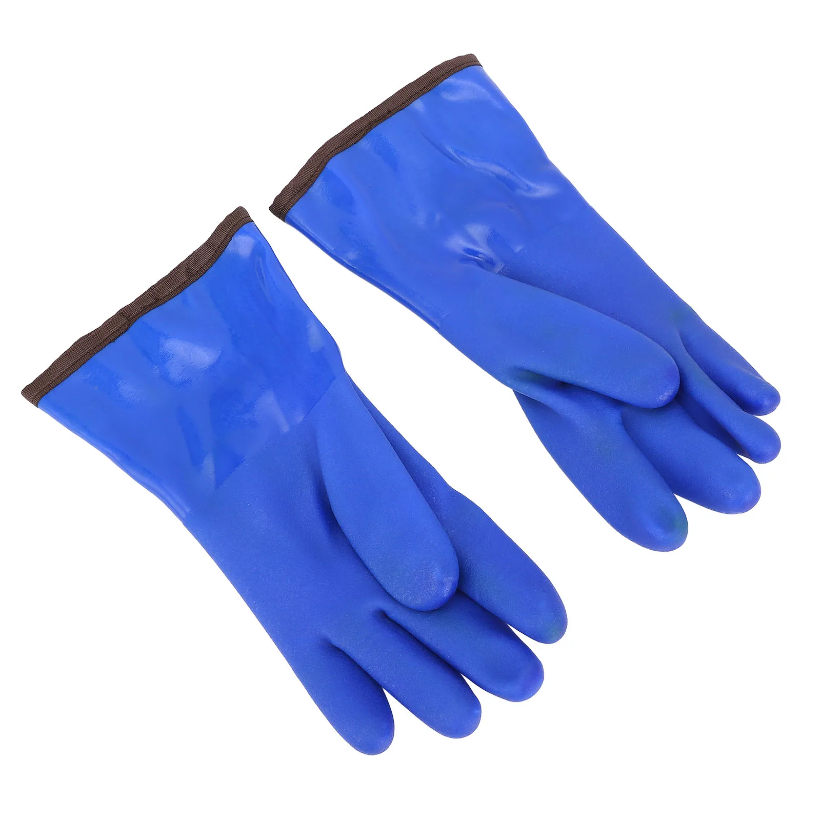قفازات حرارية مبطنة من الصوف قفازات عمل شتوية مطاطية غير قابلة للانزلاق -20 ℃ قفازات مقاومة للماء باللون الأزرق #3