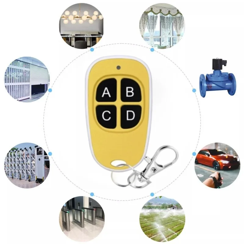 433MHz Universal Remote Control 4-Key Copy Key Opener Garage Door Handheld Transmitter