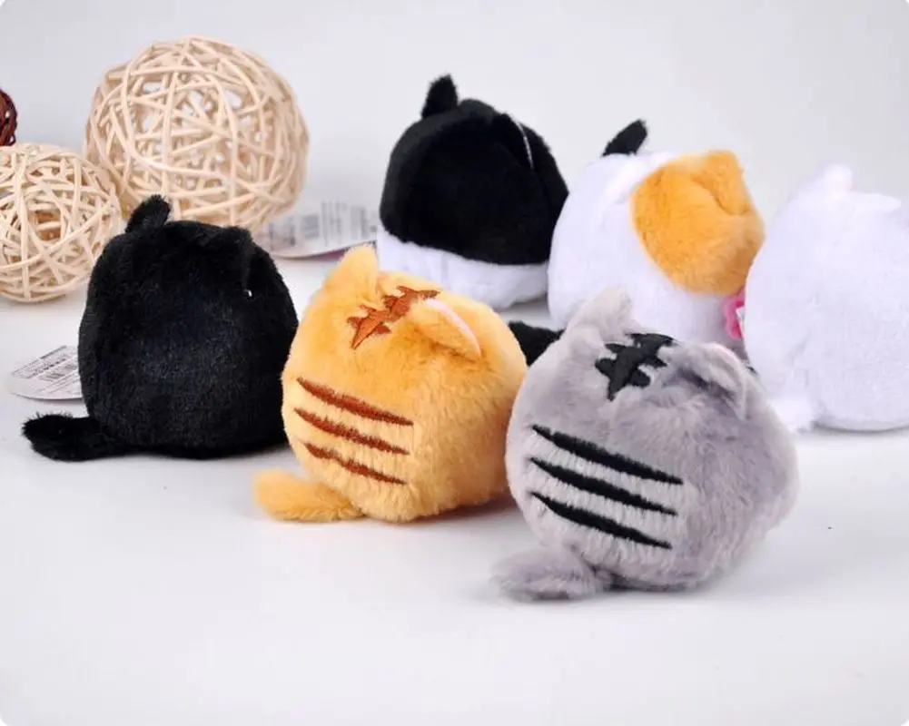 1pcs 6 Colors Kawaii 8CM Cats Stuffed TOYS Keychain Cute Cat Gift Plush TOY DOLL for Kid\'s Party Birthday Plush Toys for Girl