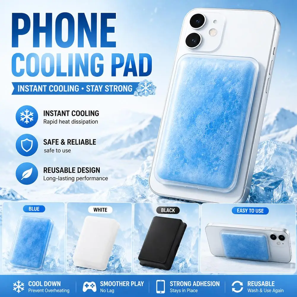 Skin Friendly TPU Phone Cooler 7x8.5x0.7cm Constant Temperature Cooling Pad Portable Silent Thermal Pad For Smartphone