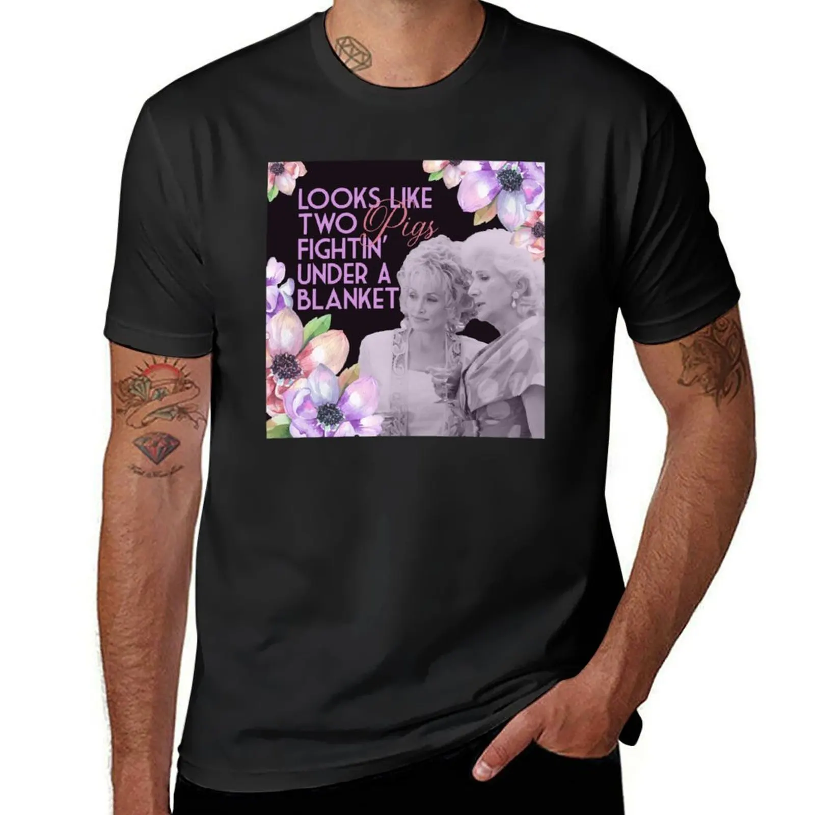 Steel Magnolias Clairee Two Pigs Fighting Under a Blanket Funny Movie Quote T-Shirt tees sublime anime t shirts men