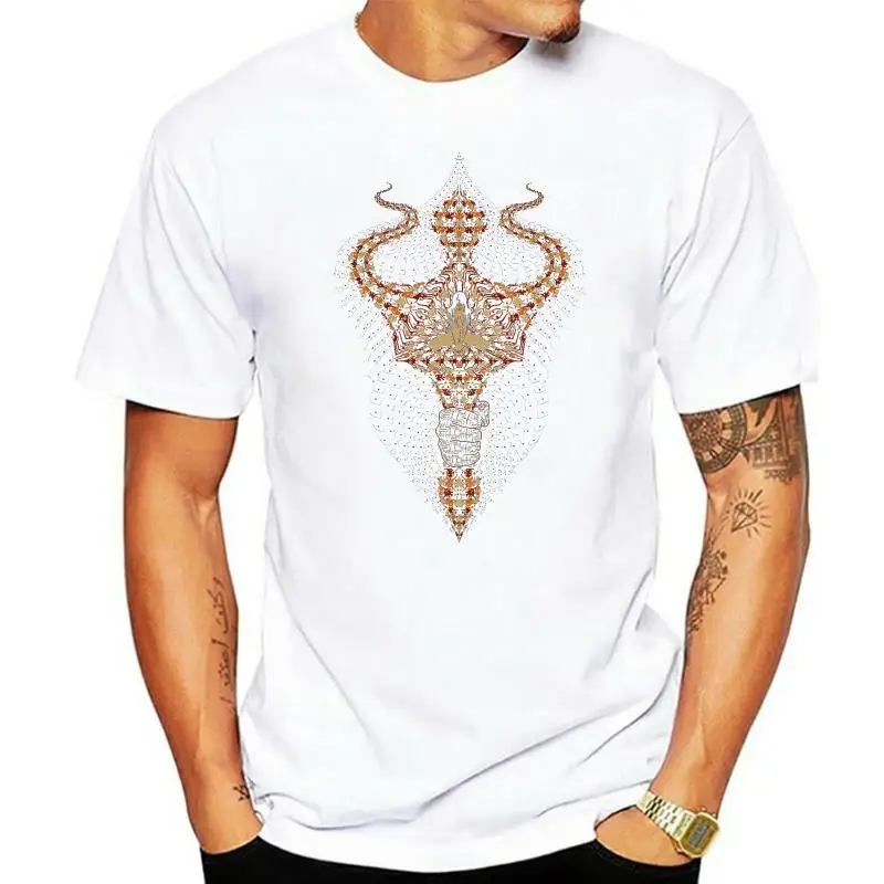 Heren T-Shirt Met Trishul Zeefdruk In Zwart Of Bruin Psychedelisch Shirt Cadeau Voor Hem Goa Psy Kleding Door Sol Mannen T-Shirt