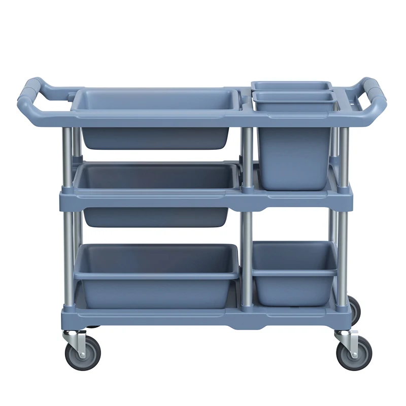 

Hotel Restaurant Three-Layer Dining Cart Small Trolley Bowl-Receiving Cart Food Delivery Van Restaurant Mobile