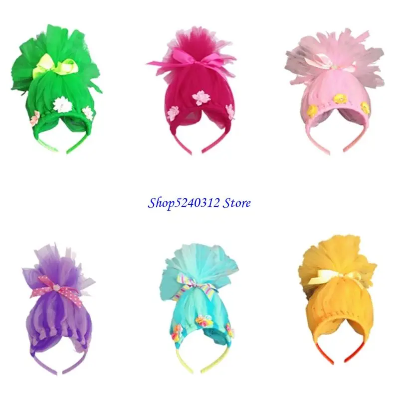 

634C Satined Bowknot Hairband Elastic Wrapped Comfortable Hairhoop For Girls Theme Party Roleplay Dressingup Hair Ornament