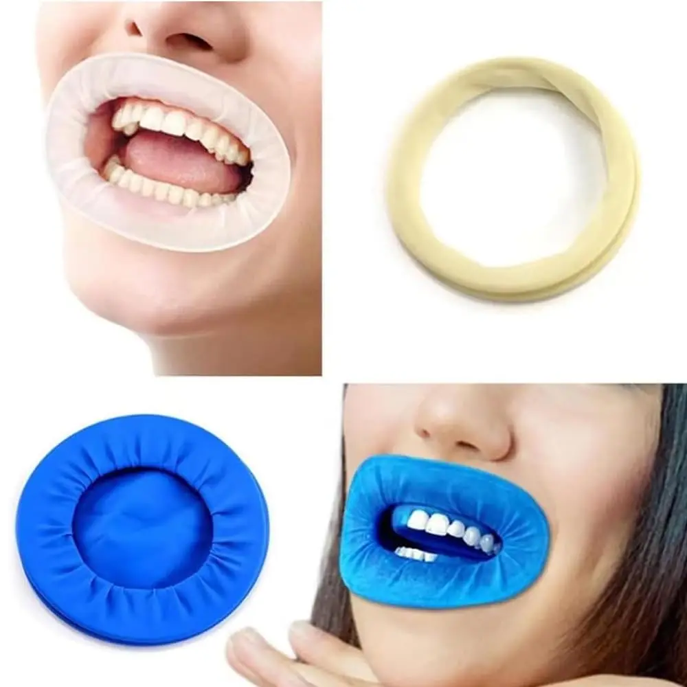 Generic 10Pcs Disposable Rubber Mouth Opener Oral Cheek Expander Retractor Rubber Barrier (Blue)
