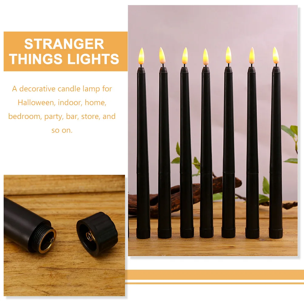 

2pcs Led Premium Plastic Flameless Light For Halloween Party Decor Operated Candles Decorative Lamp