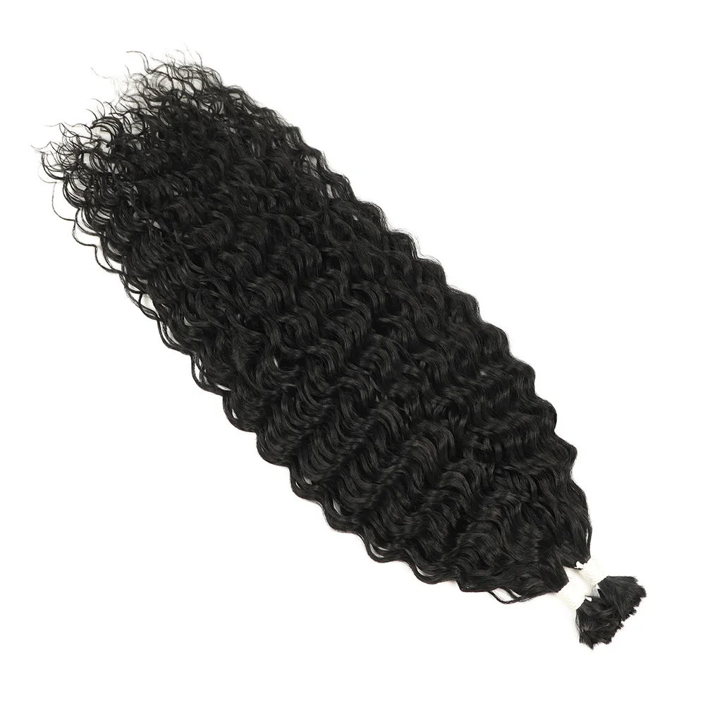 2 Stück 30 Zoll Kinky Curly Synthetische Boho-Zöpfe Bulk-Haar Organische Faser Ohne Tressen zum Flechten – Detail 7
