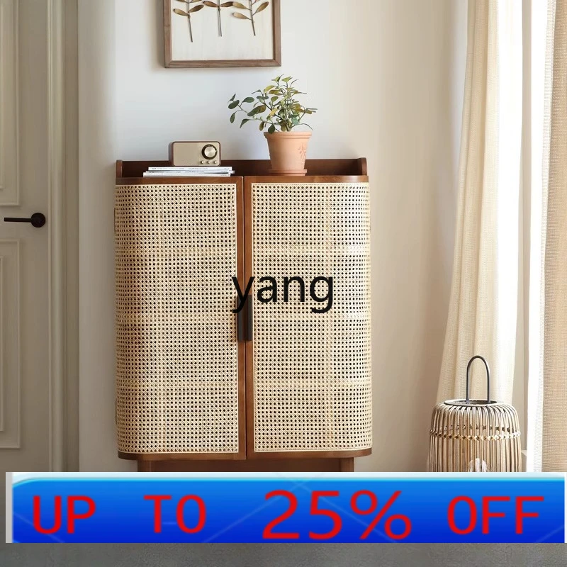 cx household simple shoe rack locker breathable storage rattan entrance cabinet