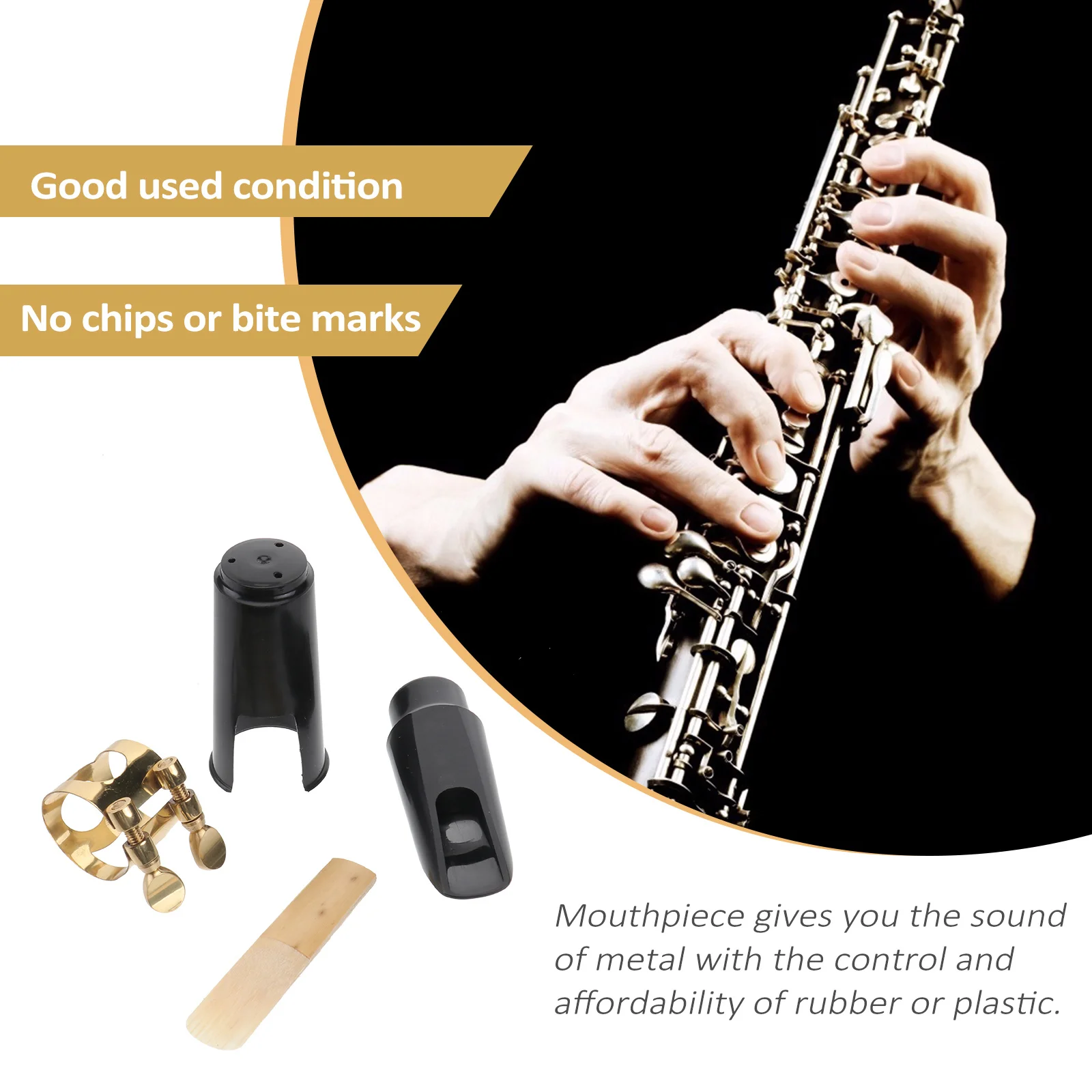 

Black Clarinet Mouthpiece Bolwtorch Kit Transparent Clarinet High Quality Durable ABS Plastic Sound Control