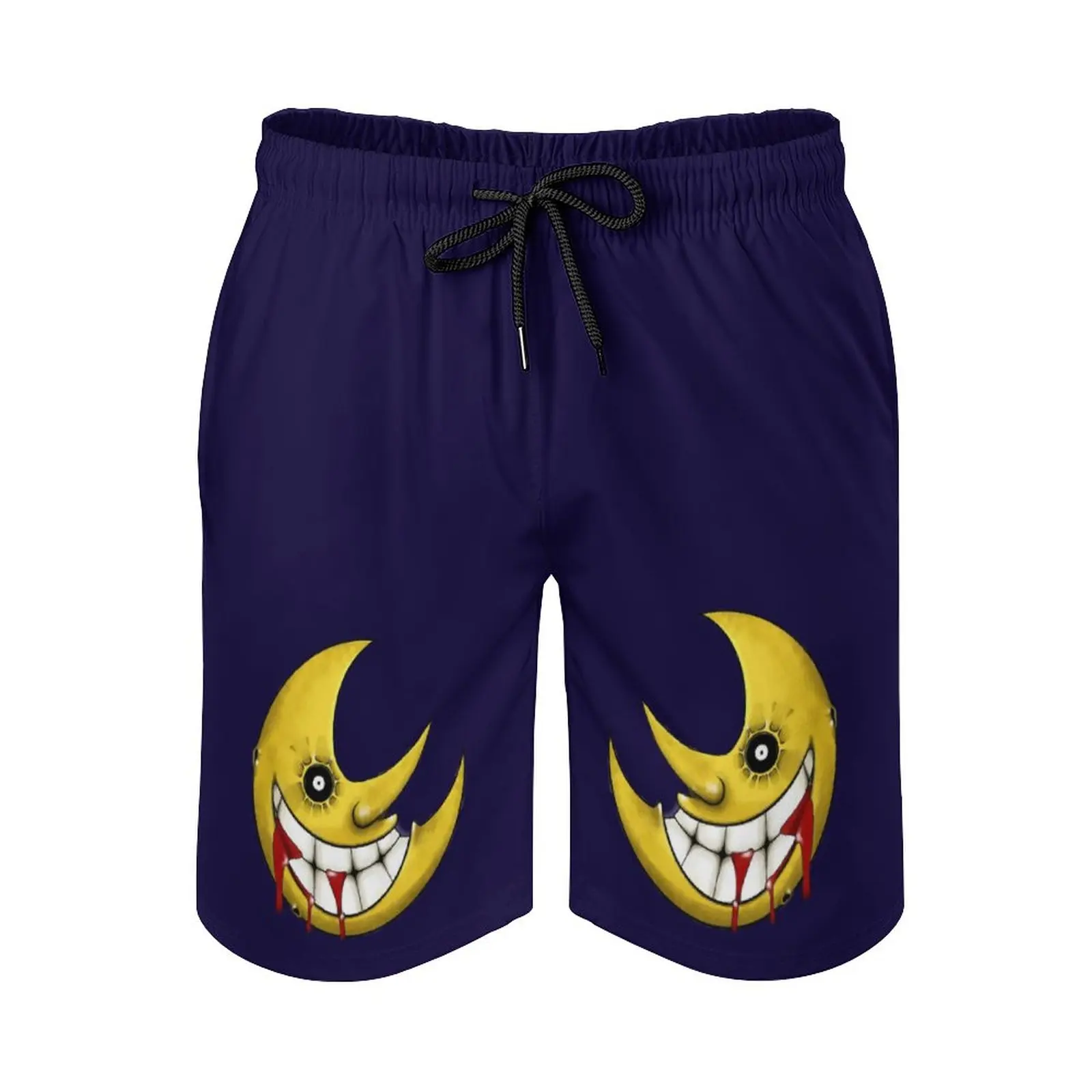 

Laughing Moon ( Soul Eater ) Men's Beach Shorts With Mesh Lining Surfing Pants Swim Trunks Soul Eater Moon Smile Laugh Laughing