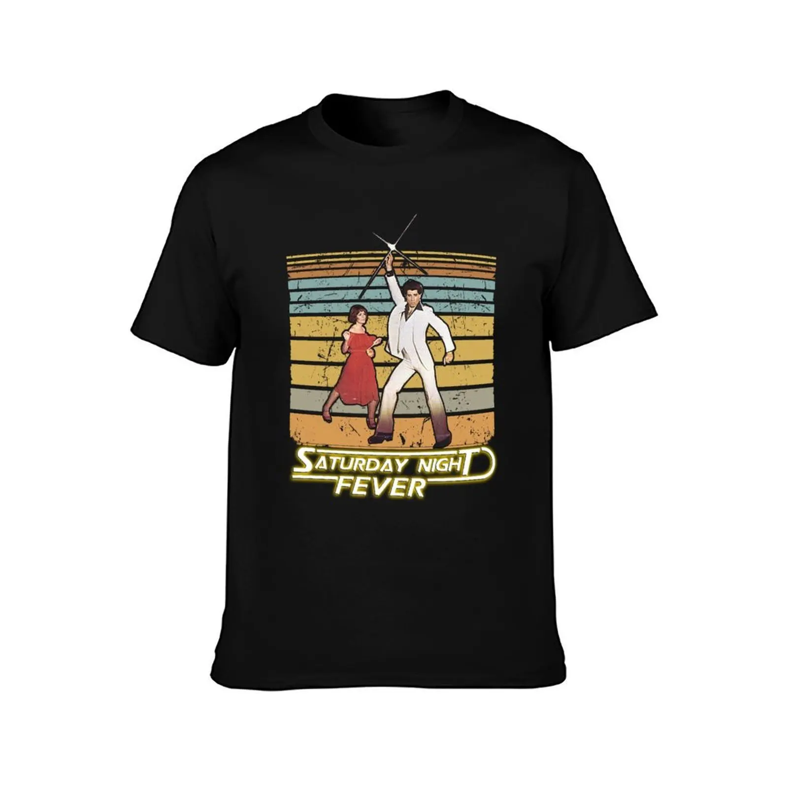 Saturday Night Fever Retro Vintage T-Shirt, Summer Casual Cotton Tee, Oversized Streetwear Tops, Vintage Graphic Print