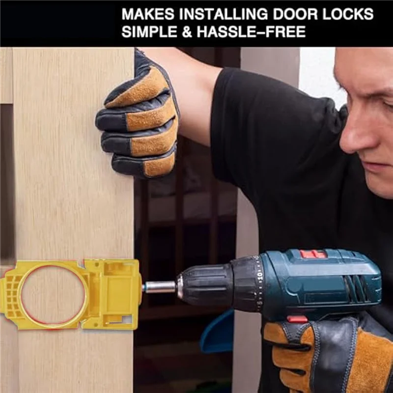 

Комплект для установки дверного замка F-F, комплект для сверления дверных отверстий для деревянной дверной замок, кольцевая пила, монтажный комплект дверной ручки, желтый