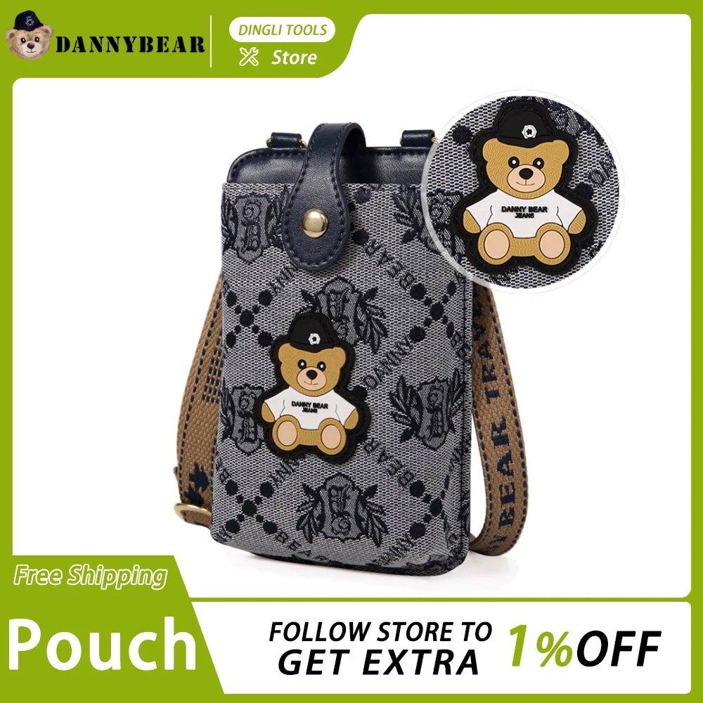 

Danny Bear Mini Pouch Cute Embroidery Messenger Bag Light Personalized Mini Shoulder Bag Leisure Fashion Phone Bag Woman's Bag