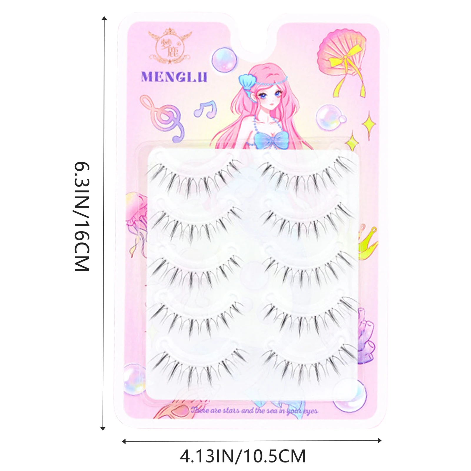 Cílios postiços Little Devil, um tipo, caules transparentes, maquiagem natural suave para os olhos, cílios atualizados, 0,14mm, 5 pares