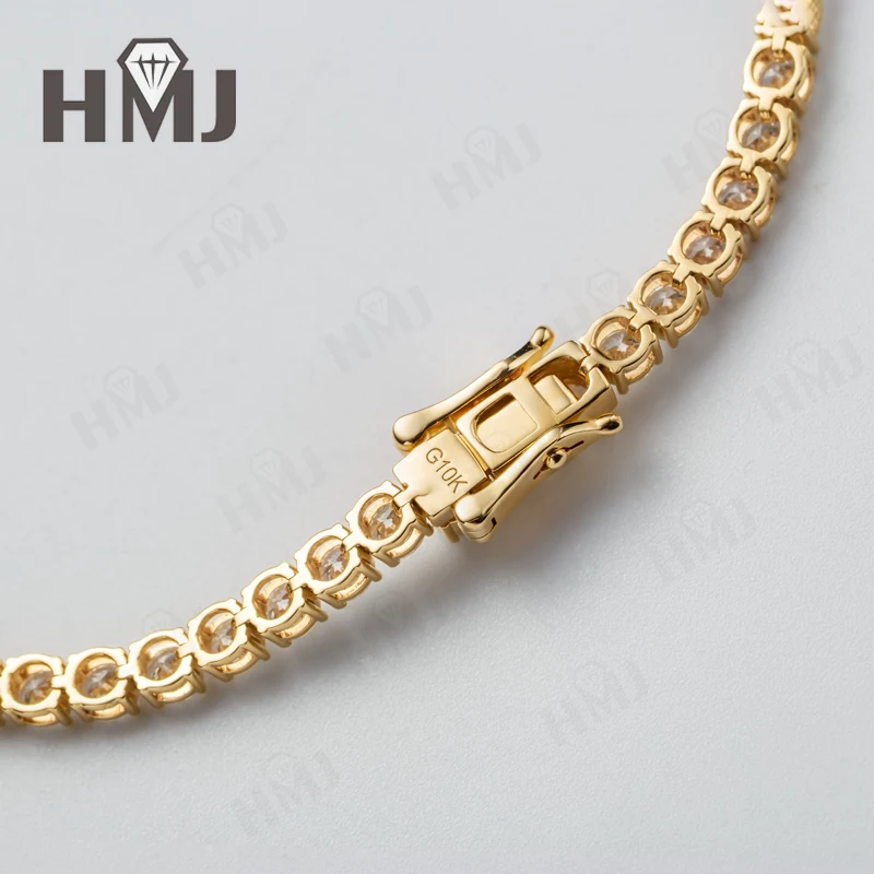 HMJ 10K Gold Tennisarmband mit Laborgezüchteten Diamanten 3,0mm Rundschliff 6/6,5/7/7,5/8 Zoll Hochzeitsschmuck Charms Hypoallergen – Detail 6
