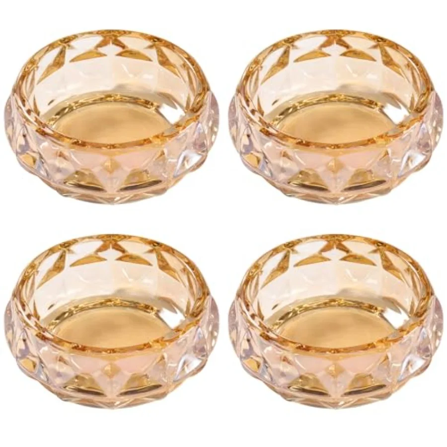 

Glass Ashtray 4 Packs Round Crystal Ash Tray Clear Ashtrays for Home Portable Heavy Duty Decorative Office Patio Indoor Outdoor