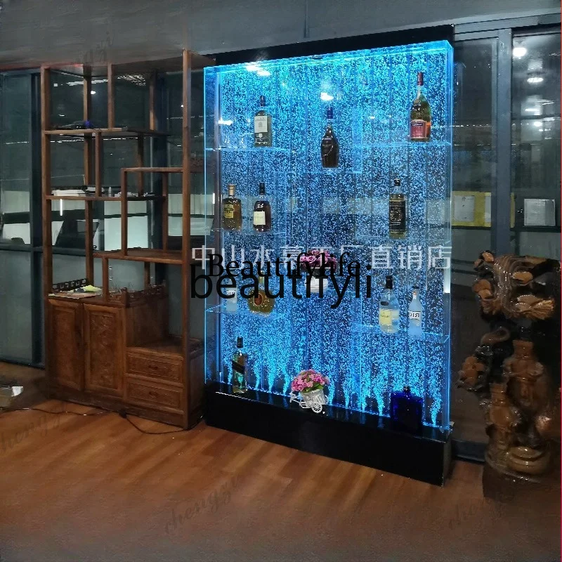 D5556 Large acrylic screen running water bubble wall, creative fish tank aquarium entrance partition can be customized